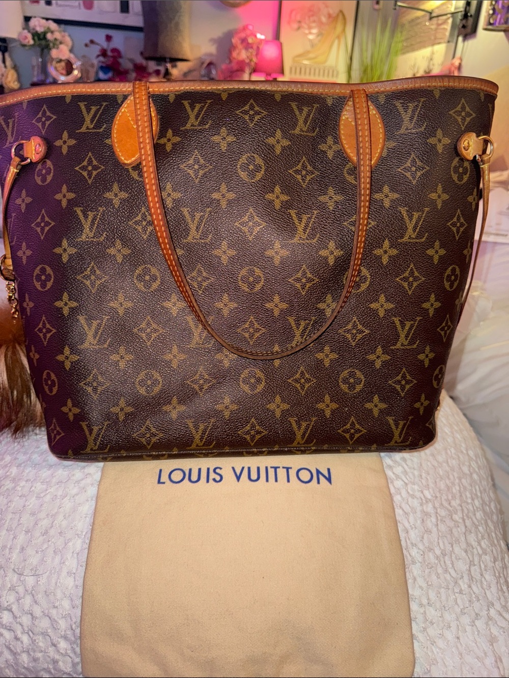 Monogram Canvas Tote in Brown and Tan - Picture 5 of 16